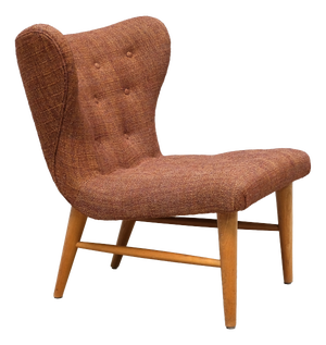 Lounge Chair in Ember-Toned Upholstery and Elm from Eric Bertil Karlén, Sweden, 1940s