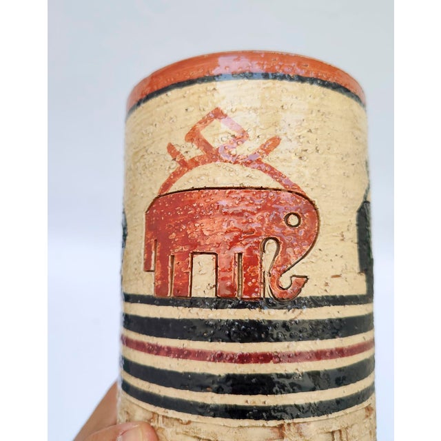 Vintage Ceramic Vase with Elephants by Aldo Londi for Bitossi, 1970s For Sale - Image 6 of 9