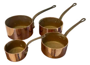19th Century French Copper Pans, 1860s, Set of 4