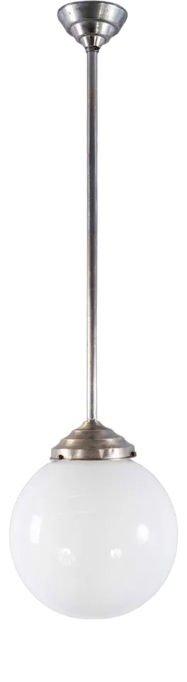 French Tabac Opal Glass Pendant Lamp, 1950s