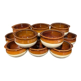 Mid 20th Century Ceramic French Onion Soup Bowls - Set of 12 For Sale