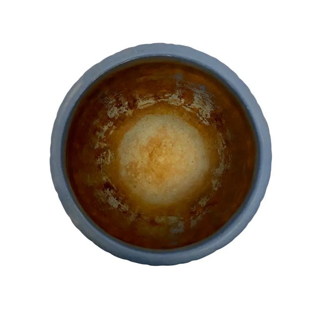 Antique Weller Pottery Blue Planter Bowl with Pink Flowers See Description. Condition is preowned. Crazing is present....