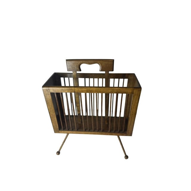 Mid-Century Modern Mid-Century Magazine Rack in White Oak and Mahogany Stain, 1950s For Sale - Image 3 of 13