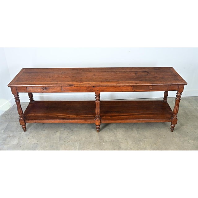 French 19th Century Solid Oak Drapery Table For Sale In Baton Rouge - Image 6 of 12