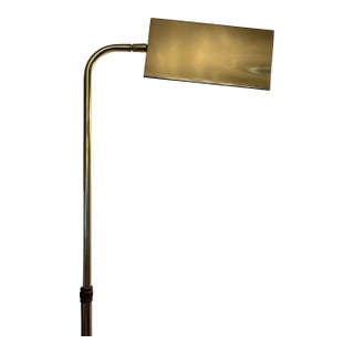 Vintage Mid Century Modern Adjustable Brass Pharmacy Floor Light For Sale