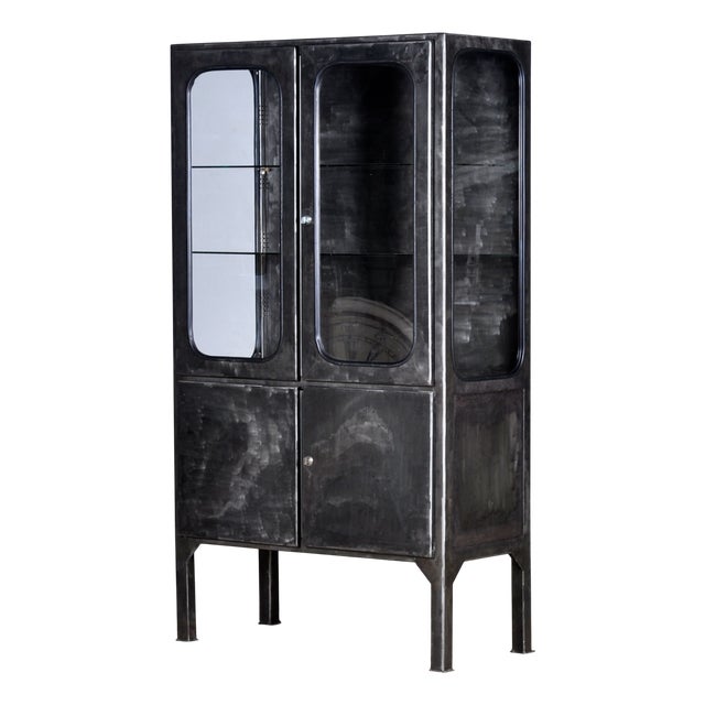 Polished Medical Cabinet, 1970s For Sale