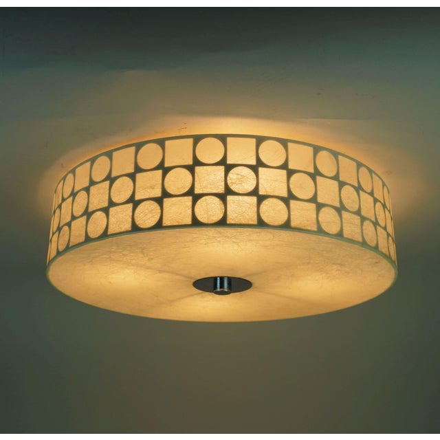 Mid-Century Modern Cocoon Ceiling Lamp with Op Art Pattern by Fritz Wauer for Goldkant Leuchten For Sale - Image 15 of 15