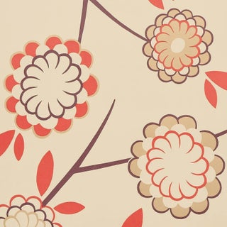 Sample - Schumacher x Neisha Crosland Bird Tree Wallpaper in Cockatoo Red For Sale