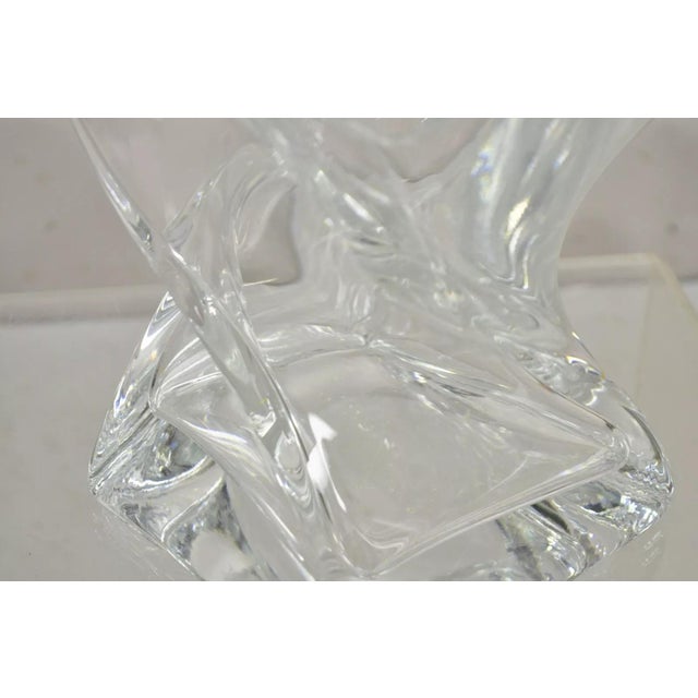 Glass Late 20th Century Konart Turkish Modern Abstract Twisted Glass Crystal Vase Centerpiece (A) For Sale - Image 7 of 11