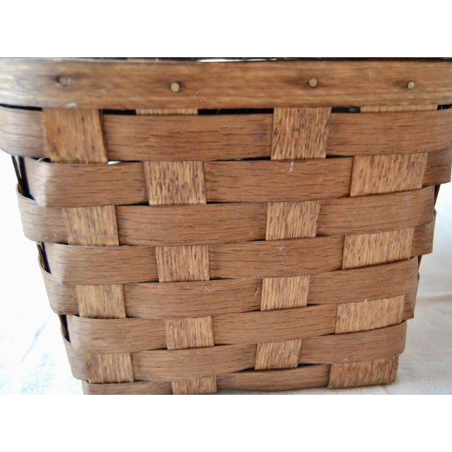 Mid 20th Century Woven Wood Picnic Basket - For Sale - Image 10 of 16