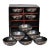 Kagoshima Black Satsuma Condiment Bowls With Wood Cabinet Display - 10 Piece Set For Sale
