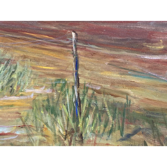 Wood 1960s Spring Plowing Martha's Vineyard Painting by Jean Spencer For Sale - Image 7 of 15