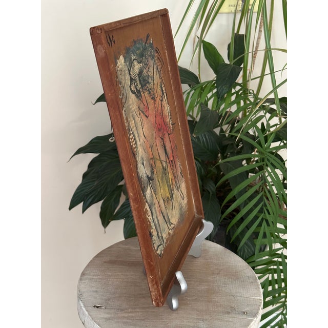 Brown Mid 20th Century Mid-Century Modern California Modernist Figural Painting by Leon d'Usseau (Dusso) For Sale - Image 8 of 12