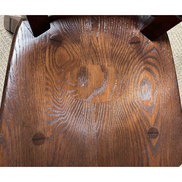 1950s Romweber Viking Oak Dining Chairs - Set of 6 Including 2 Armchairs For Sale In Saint Louis - Image 6 of 7