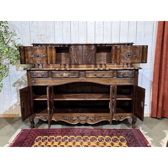Louis XV Provençal Sideboard with Sliding Doors in Walnut, 1950s For Sale - Image 3 of 18