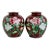 Akasuke Ginbari Pigeon Blood Red Cloisonne Vases - a Pair For Sale