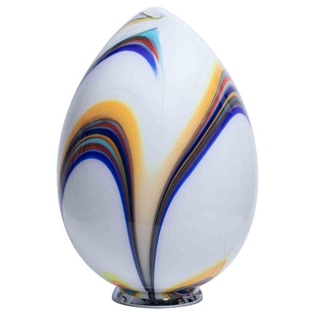Glass Murano Glass Egg Lamp by Simoeng, Italy, 2000s For Sale - Image 7 of 7