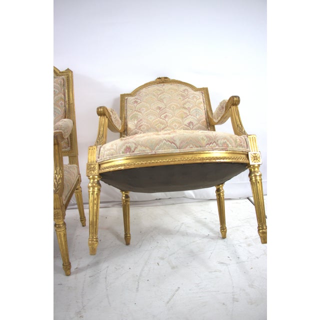 Early 1900s Antique Louis XVI Arm Chairs - Set of 2 For Sale - Image 10 of 10