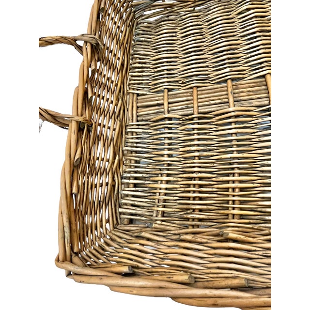 Mid 20th Century Vintage French Provincial Wicker Gallery Tray For Sale - Image 5 of 11
