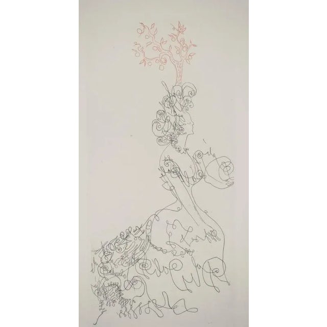 Modern Salvador Dali, The Lady of the Orangery, Original Engraving For Sale - Image 3 of 6
