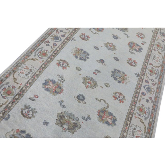 Oriental Hand Knotted Rug Turkish Oushak 4'10" x 9'6" For Sale - Image 4 of 8