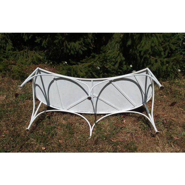 White Wrought Iron Garden Bench, 1920s For Sale - Image 8 of 13