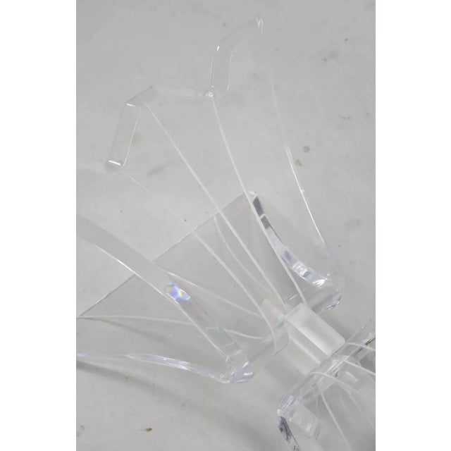 Late 20th Century Vintage Mid Century Modern Lucite Butterfly Lion in Frost Style Coffee Table Base For Sale - Image 10 of 12