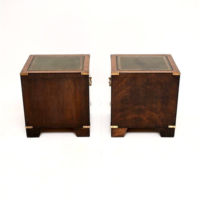 Vintage Military Campaign Bedside Chests, 1950, Set of 2 For Sale - Image 6 of 11