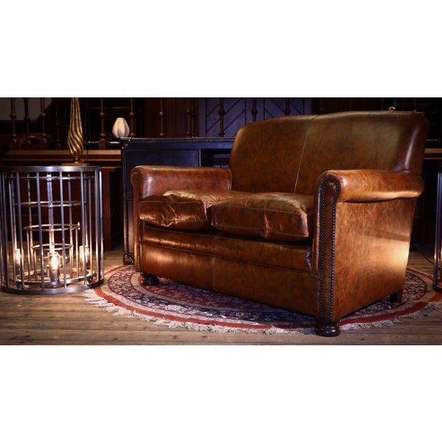 Small Prince 2-Seater Club Sofa in Brompton Tan Leather from Tetrad, 2010s For Sale - Image 18 of 18