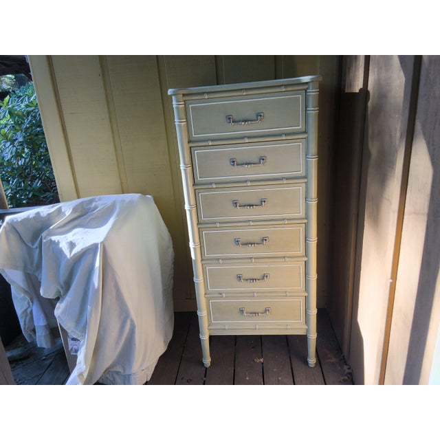 Vintage 1960s Hollywood Regency Henry Link "Bali Hai" Faux Bamboo 6-Drawer Lingerie Chest For Sale - Image 11 of 12