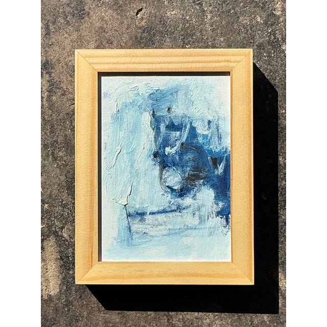 Mid-Century Modern Vintage Original Abstract Oil Painting on Board For Sale - Image 3 of 11
