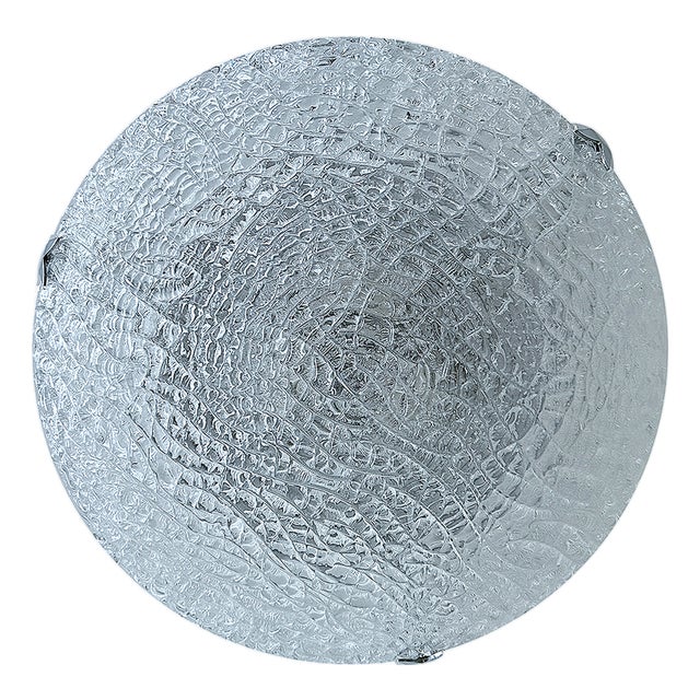 Large Glass Flush Mount from Kaiser-Leuchten, 1970s For Sale