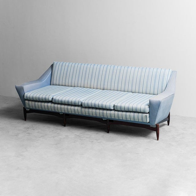 4 -Seater Sofa in Fabric and Wood, 60s, 1960s For Sale - Image 14 of 14