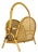 Vintage Bamboo and Vienna Straw Magazine Rack, 1960s For Sale