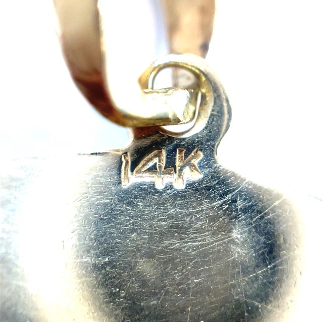 Modern Vintage 14k Yellow Gold Golf Player Pendant With Pearl Ball For Sale - Image 3 of 3