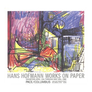 1980 Hans Hofmann 'Landscape-Works on Paper' Expressionism Multicolor, Blue, White, Yellow, Red USA Offset Lithograph For Sale
