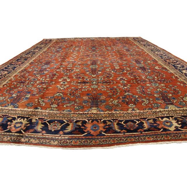 Traditional Oversized Antique Persian Mahal Rug - 11'01 X 17'07 For Sale - Image 3 of 6