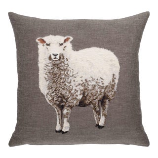 Sheep Tapestry Cushion With Feather Filler - 46x46cm (18"x18") For Sale
