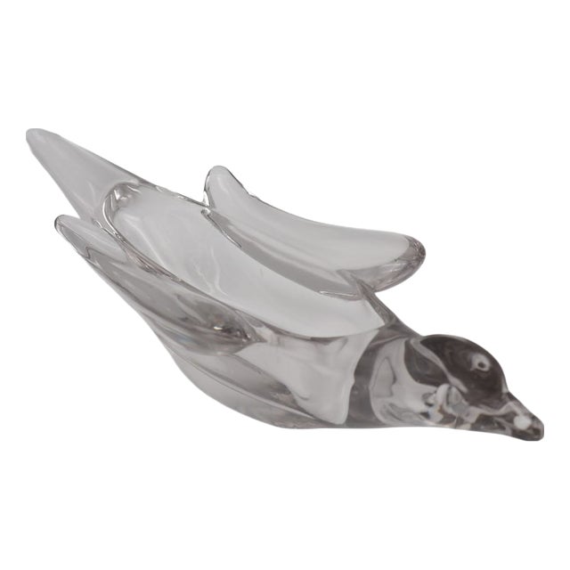 Mid-Century Sculptural Crystal Bird Vide-Poche from Vannes, 1960s For Sale
