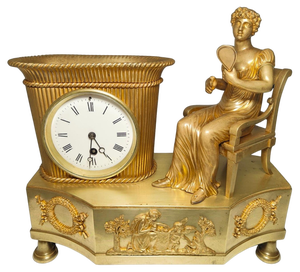19th Century Empire Bronze Clock