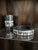 Black & White Marble Canister With Lid and Matching Dish/Ashtray, Etched Procession of Horses, Chariots, Robed Men For Sale - Image 9 of 11