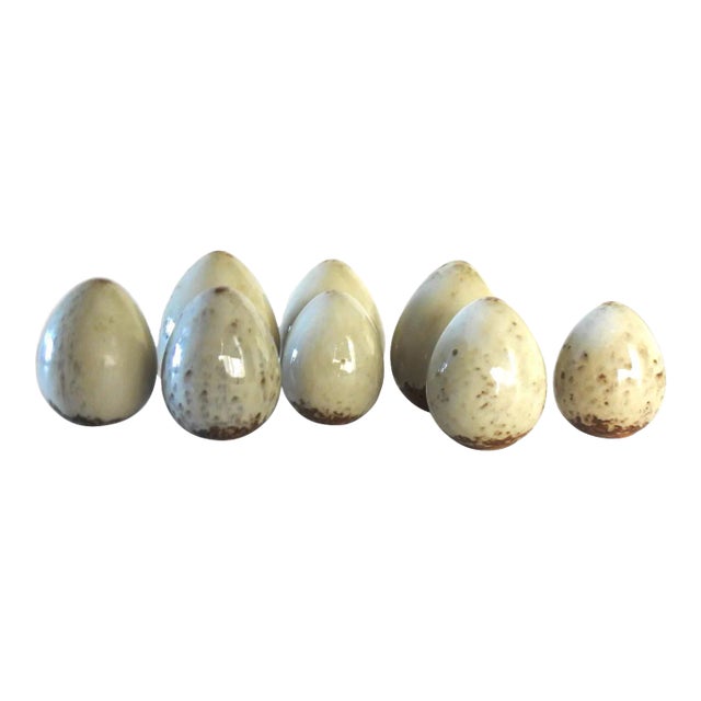 Artisan Studio Made Pottery Easter Eggs - Set of 8 For Sale