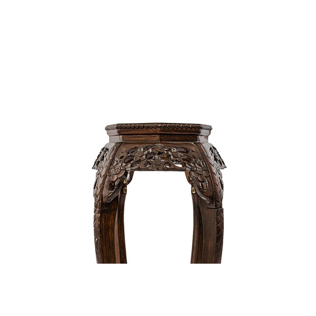 Chinoiserie Late 20th Century Vintage Ming Dynasty Style Pedestal Plant Stand For Sale - Image 3 of 7