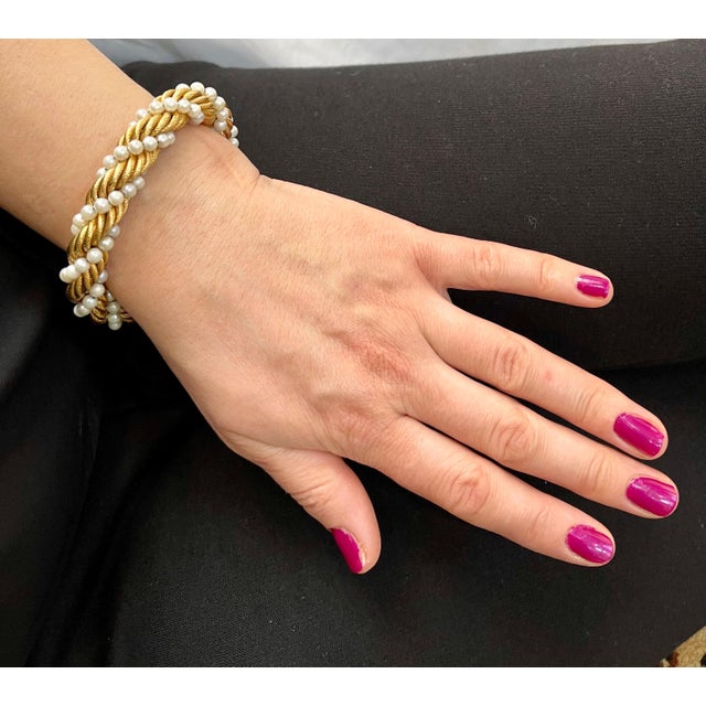 Bucherer Two Piece Necklace and Bracelet Set In 18 Karat Yellow Gold & Pearls This Necklace and Matching bracelet are made...