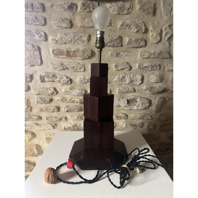 Vintage Art Deco Cubist Table Lamp, 1930 For Sale - Image 12 of 15