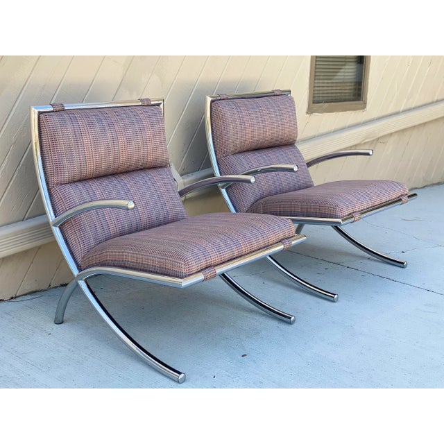 1950s 1950s Italian Mid-Century Modern Chrome Lounge Armchairs – a Pair For Sale - Image 5 of 10