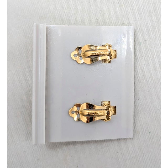 1980s Vintage 1980s Signed Givenchy Pavé Clear Rhinestone S Clip Earrings-2 Pieces For Sale - Image 5 of 10