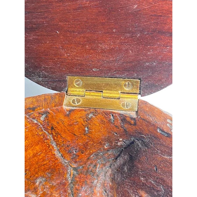 1970s Brown Wood and Brass Tabacco Pot, French, 1970s For Sale - Image 5 of 10