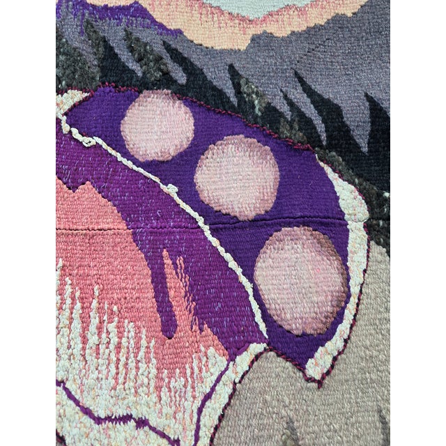 1980s 1980s Dinosaur Egg: Hand Woven Tapestry Primitive Flower Series For Sale - Image 5 of 9