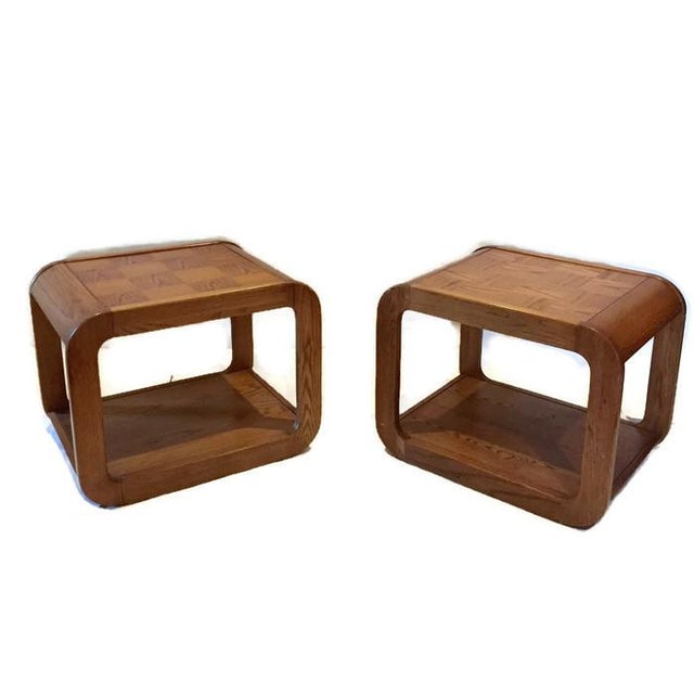 Bent Wood Waterfall Cube Side Tables A Pair Chairish